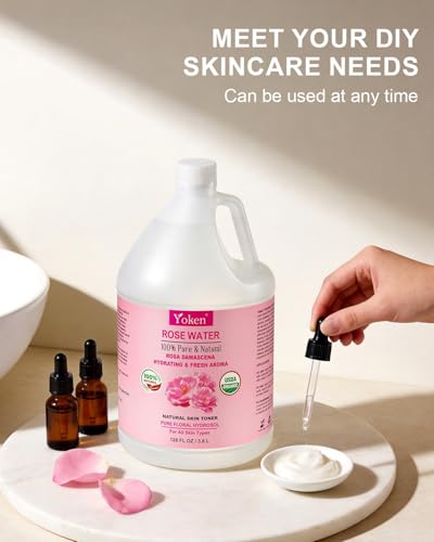 Yoken-Organic-Rose-Water-Toner-for-Face-100-Pure-Natural-Rosa-Damascena-Rose-Hydrosol-USDA-Certified-Organic-Hydrating-Rosewater-for-Skin-Hair-Alcohol-Free-Vegan-No-Dyes-0-1