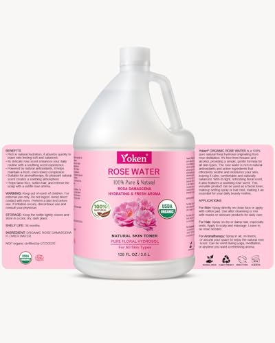 Yoken-Organic-Rose-Water-Toner-for-Face-100-Pure-Natural-Rosa-Damascena-Rose-Hydrosol-USDA-Certified-Organic-Hydrating-Rosewater-for-Skin-Hair-Alcohol-Free-Vegan-No-Dyes-0-5